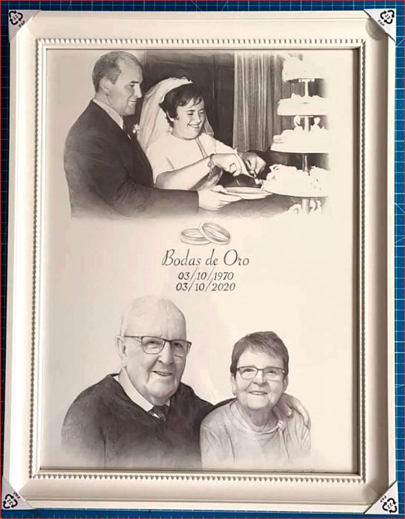 Retrato enmarcado Bodas de Oro